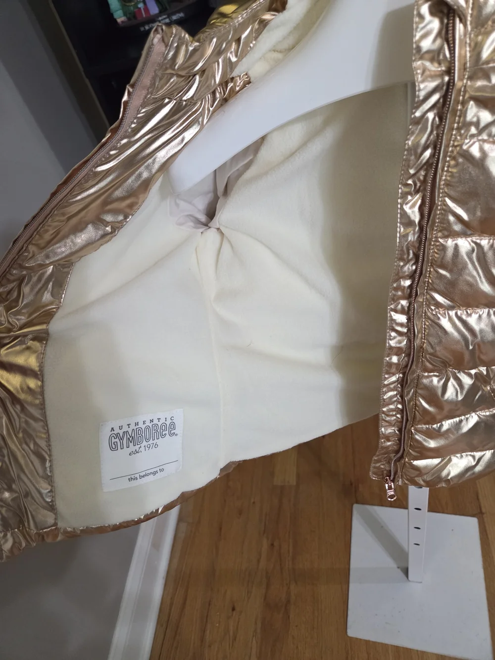 Gymboree Metallic Gold Puffer Jacket with Hood